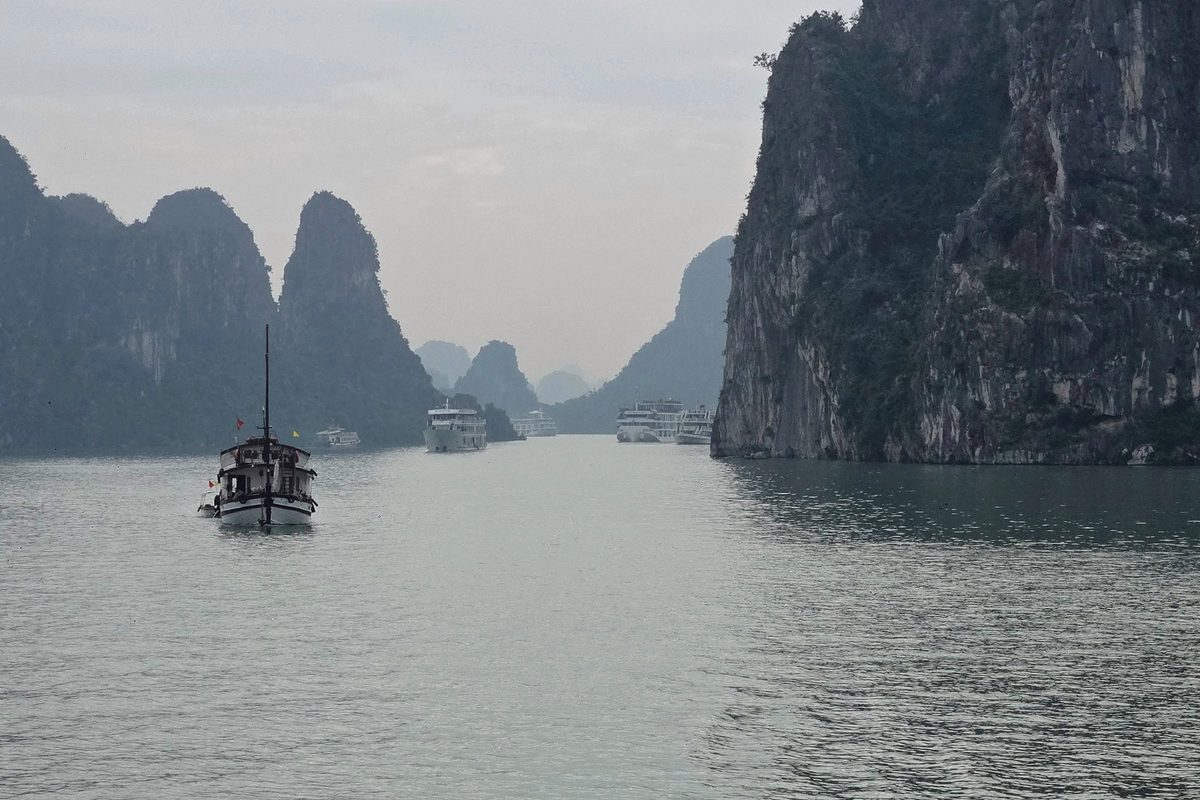 Limestone islands on Ha Long Bay, northern Vietnam